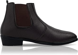 Men's Chelsea Boots, Snake Pattern Leather, Black Ankle Boots with Elastic Side Panels, Stylish & Versatile Formal & Casual & Versatile