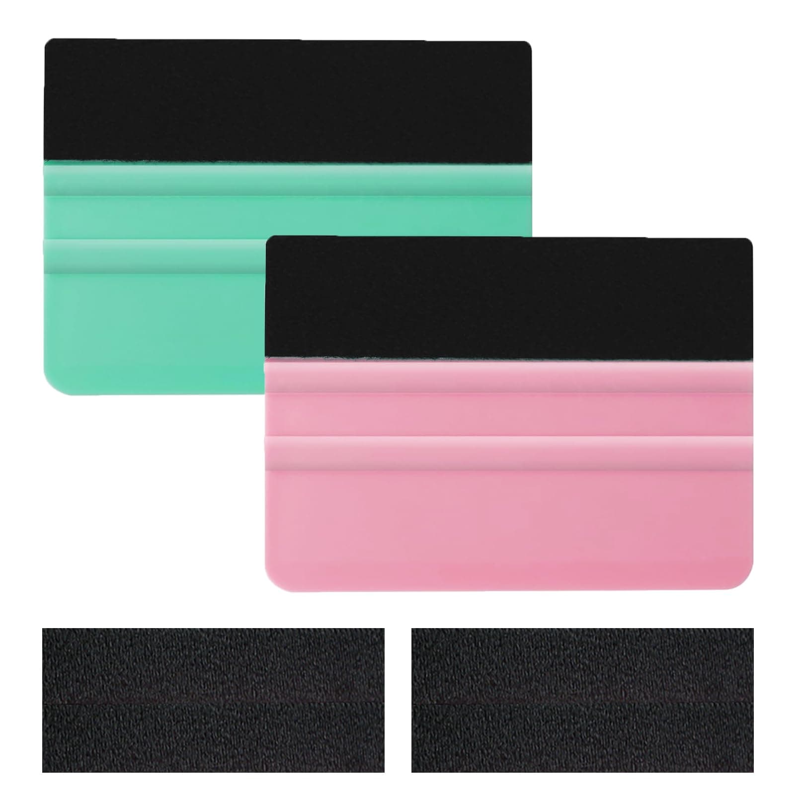 LIAMGUS 2 pcs vinyl squeegee, vinyl wrap tools, 4 Inch Felt Squeegee Vinyl Scraper Tool, for Car Vinyl Wrap, Window Tint, Wallpaper, Decal Sticker(green and pink)