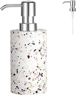 Luxspire Soap Dispenser, Hand Soap Dispenser with Replacement Pump Head, Refillable Hand Soap Dispenser, Pump Bottle Dispenser for Bathroom, Kitchen, 10.8oz/320ml, Terrazzo