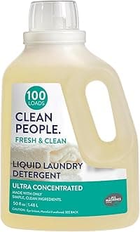 THE CLEAN PEOPLE Liquid Laundry Detergent - Recyclable Packaging, Non-Toxic, Stain Fighting - Ultra Concentrated, Laundry Soap - Fresh Scent, 50 fl oz…