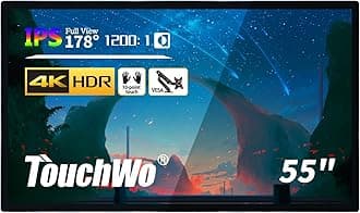 55 inch Interactive Touchscreen Monitor, Smart Board with 4K Display, Win-11 Electronic Whiteboard Touch Screen PC for Office and Classroom, Core i7 RAM 8G & ROM 512G