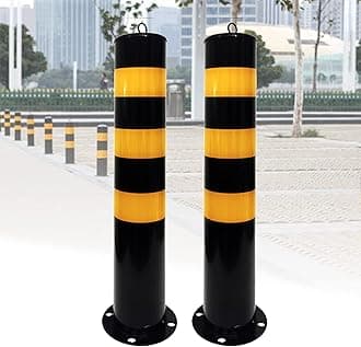 Parking Bollards Concrete in, Security Posts for Driveways Parking Bollards Barrier Car Security Reflective Tape Security Posts for Driveways, Metal Bollard for Industrial, Commercial (Color :