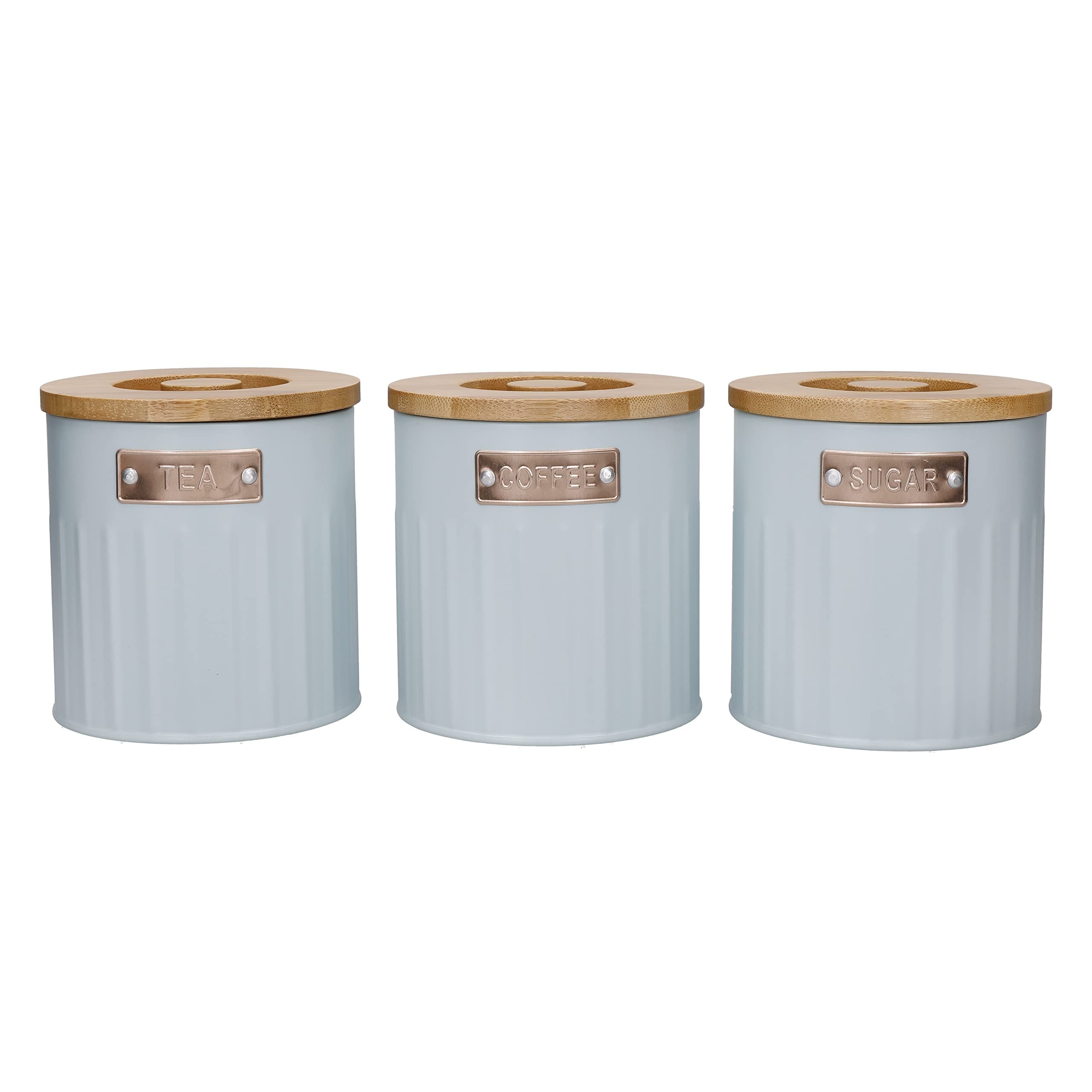 KitchenCraft Storage Canisters, Light Blue, 3 Pieces, Gift Boxed