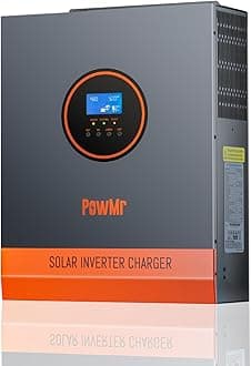 PowMr Solar Hybrid Inverter 3000W 24VDC to 110VAC, 3KW Off-Grid Hybrid Inverter with 80A MPPT Charge Controller, for 24V Lead-Acid and Lithium Battery