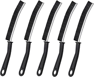 Crevice Cleaning Brush, Bathroom Tile Groove Gap Cleaning Brush,Premium Crevice Cleaning Tool Aluminum Support with 15° Angle Magic Brush, Thin Brush for Home Kitchen (5PCS)