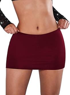 SweatyRocks Women's Casual Elastic Waist Solid Bodycon Mini Skirt Streetwear