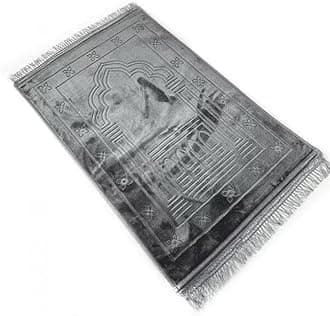 Grey Prayer Mat Soft Namaz Rug Large size - 120x80cm