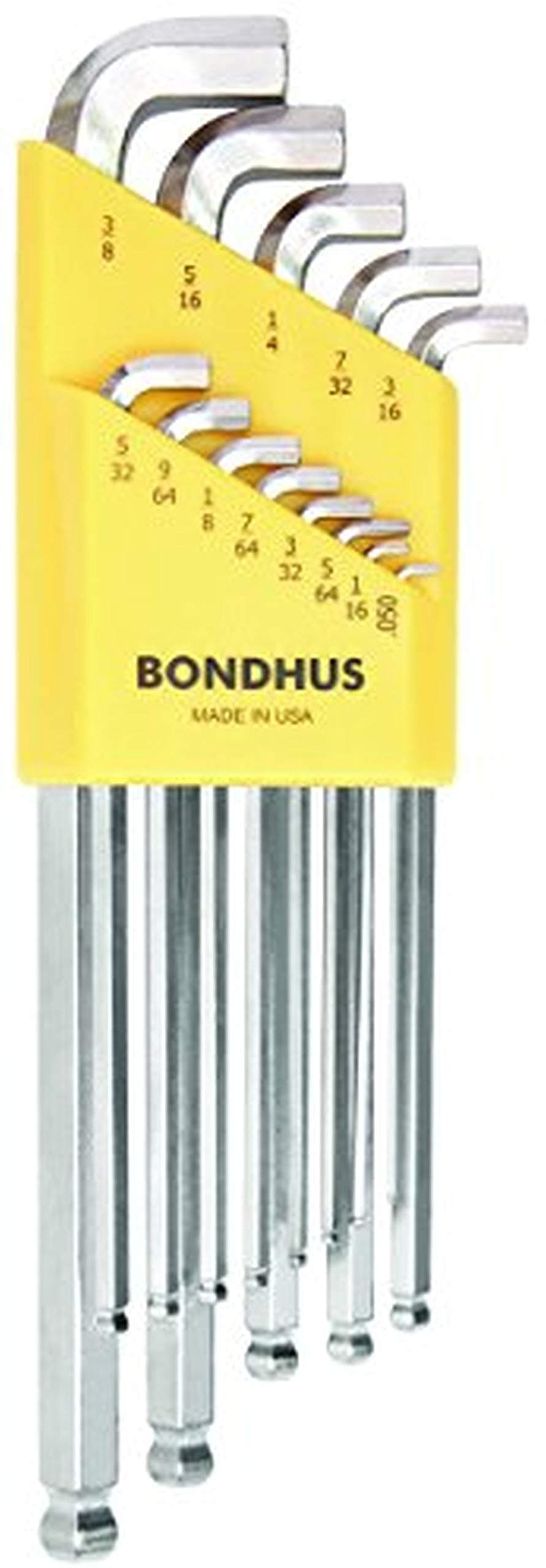 Bondhus 16737 13 PC Stubby Ball End Tip Hex Key L-Wrench Set w/BriteGuard