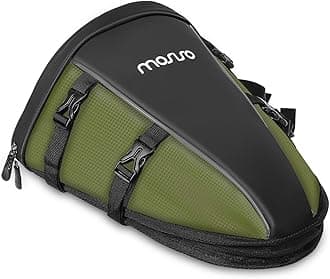 MOSISO Motorcycle Tail Bag Multifunctional Waterproof Polyester Storage Saddle Bag, 10L Outdoor Sports Motorbike Rear Seat Light Tank Bag Tool Carry Bag with Shoulder Strap, Army Green, MOMTB008