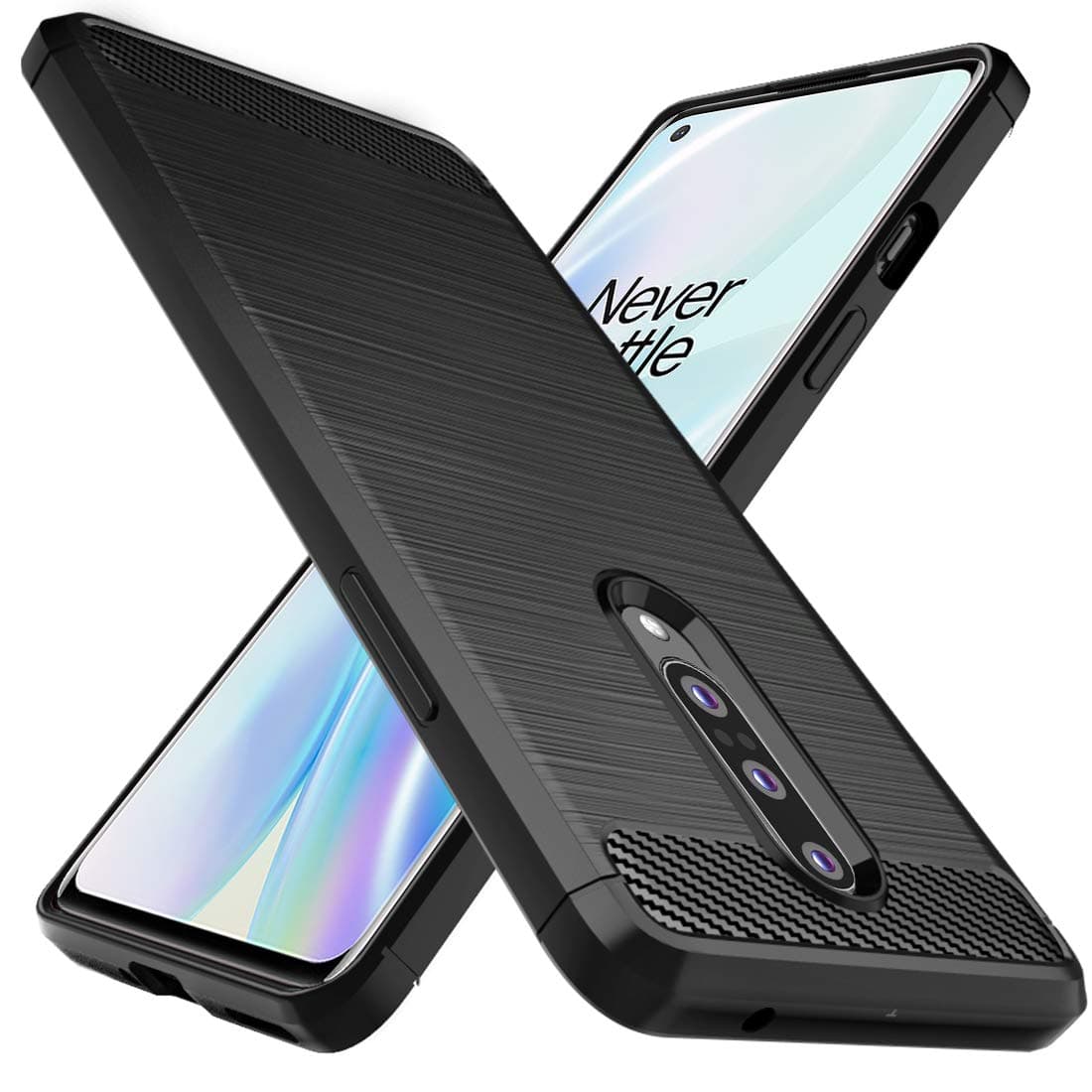 Osophter for Oneplus 8 Case [Not Compatible with Oneplus 8T],1+8 Case Shock-Absorption Flexible TPU Rubber Protective Phone Cover for One Plus 8(Black)