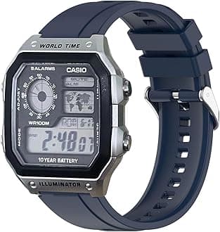 Watch straps for Casio AE 1200 / W 218h / AE 1300 / F 91W / W 218h / AQ S810W strap, silicone replacement watch strap for Casio W 219 / F 108WH/ AE 1000W /SGW 500H