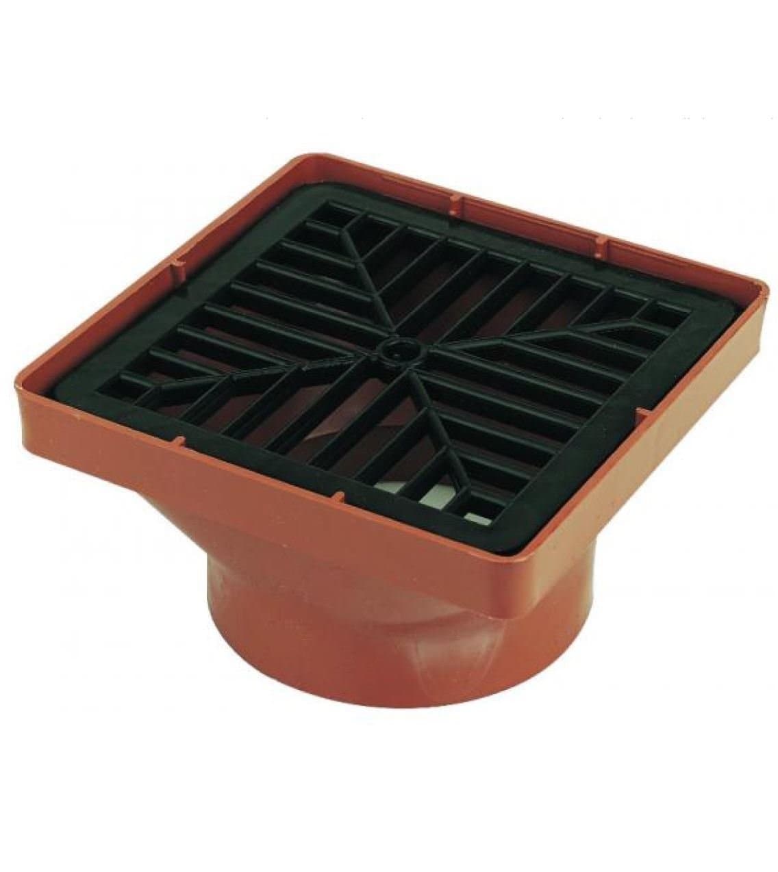 FloPlastUnderground Drain 110mm Square Hopper & Grid