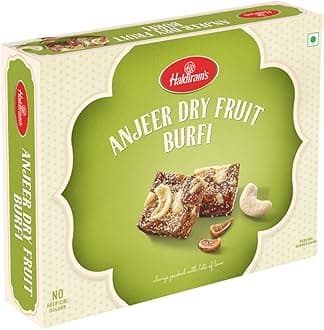 Haldiram's Anjeer Dry Fruit Burfi 400 Gm | Indian Mithai | Anjeer Barfi | Premium Handcrafted Traditional Sweets | No Artificial Colours, Flavours And Preservatives | Fresh Product | Pack Of 1
