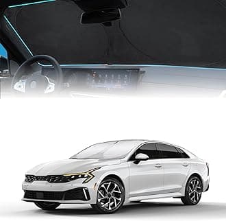 Sunshade Windshield Sun Shade for Kia K5 2021-2026 K900 Stinger Accessories, Custom Fit KIA Stinger 2017 2018-2022 2023 Front Window Foldable Sun Visor Protector Retractable UV Reflector Blocks UV Ray