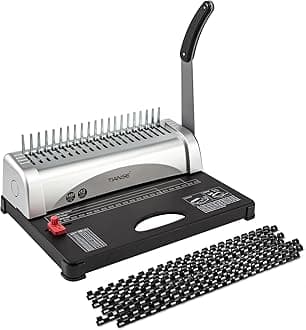Binding Machine, 21-Holes, 450 Sheets, Comb Binding Machines with Starter Kit 100 PCS 3/8'' Comb Binding Spines, Comb Binder Machine Book Maker Perfect for Letter Size, A4, A5 or Smaller Sizes