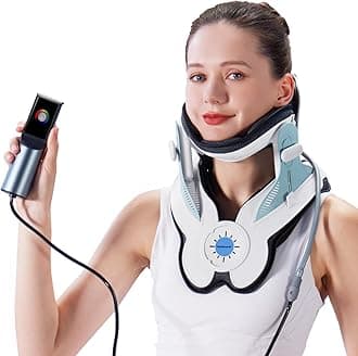 Twinklepoch Cervical Neck Traction Device, Electric Air Pump Cervical Traction Device with 3 Power Traction and 8 Built-in Airbag Support, Neck Pain Relief and Relaxation