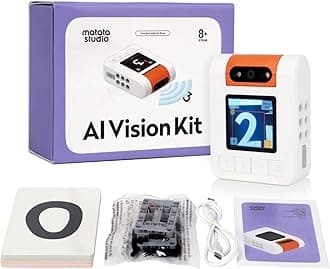 AI Vision Kit for VinciBot Coding Robot with a 180° Flip Camera, Programmable Screen and Modular Structure Can Add 7 Visual Functions, for Beginners and Advanced Learners of AI from 8-12