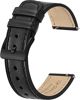 BISONSTRAP Leather Watch Straps, Classic Oil Waxed Leather, Quick Release Replacement Band for Men and Women, Band Width 18mm 20mm 22mm
