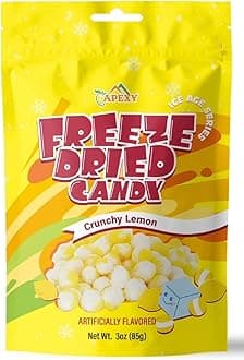 Freeze Dried Candy - Freeze Dried Rainbow Candy Assorted Flavor - Dehydrated, Crunchy, Colorful Treats & Snacks for Kids & Adults - Packed in a Resealable Pouch 3oz (85g) (Crunchy Lemon)