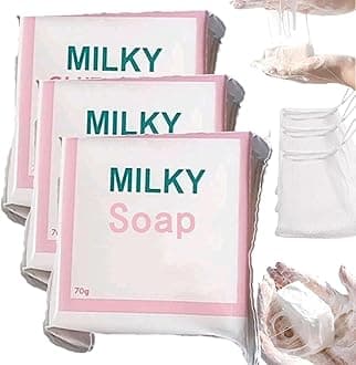 Milky Gluta White Soap 20x, Milky Gluta White Soap, Glutamilk Soaps, Milkygluta 𝐒𝐨𝐚𝐩 Bar Premium, Deep Cleanse (3pcs)