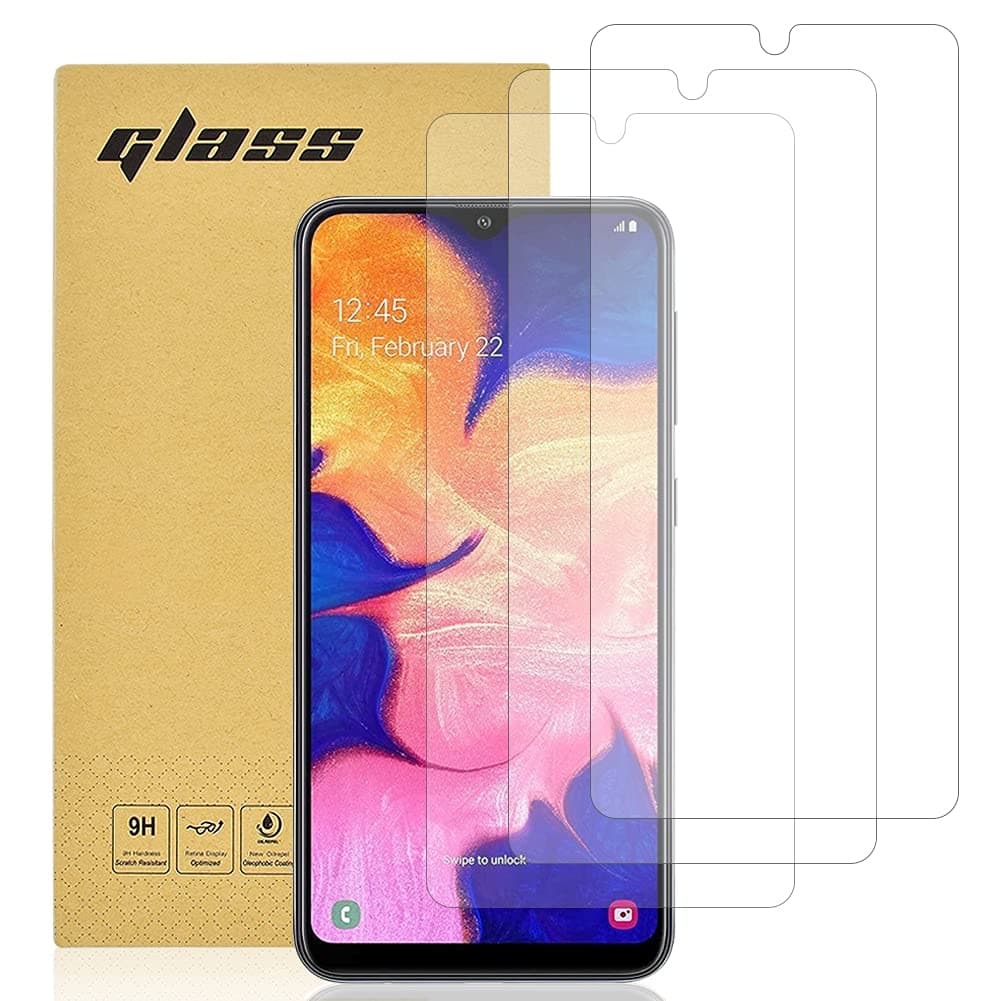 Tempered Glass for Samsung Galaxy A10 Screen Protector, [3 Pack] [Easy install] [Case Friendly] [9H-Hardness] [Crystal Clarity] Premium Tempered Glass Screen Protector for Galaxy A10