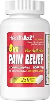 Pain Relief Extended Release | Acetaminophen 650mg | 8 Hours | Arthiritis Pain | Pain Reliever - Fever Reducer | Contains no Aspirin | (250 Caplets)