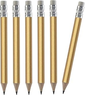 TH Golf 100pcs Mini Golf Pencils, HB, Half Pencils with Eraser, 4 Inch, Gold, Multiple Colours, Perfect for Schools, Weddings, Events, Business Use