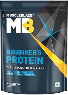 MuscleBlaze Beginner's Whey Protein Powder (Chocolate, 500g) | 12g Protein Per Scoop