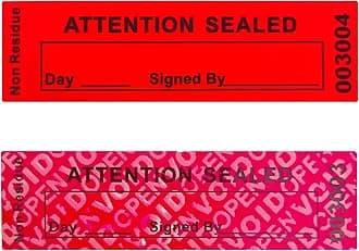 Non Transfer Tamper Evident Security Warranty Void Seals/Stickers High Security Tamper for Reusable Package or Expensive Surface with Serial Numbers(1 x 3.35Inches,100pcs,red)