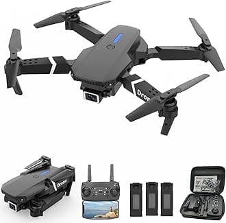 MOCVOO Drone with Dual Camera for Adults Kids, Foldable RC Quadcopter for Beginners, Toys Drone, 1080P FPV Video, 3 Batteries, Carrying Case, One Key Start, Headless Mode, Waypoints fly, 360° Flips