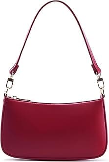 NIUEIMEE ZHOU Shoulder Bag for Women Retro Vegan Leather Classic Clutch Tote HandBags Purses with Zipper Closure