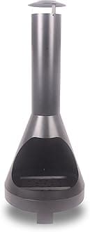 Casa Mia Alto Wood-Burning Chiminea for Garden - Patio Heater and Outdoor Log Burner with Classic Matt-Black Finish