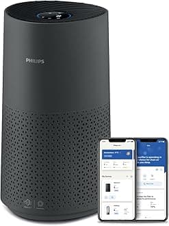 PHILIPSAir Purifier 1000 Series, Purifies Rooms up to 1.118 ft² (in 1h),149 CMF CADR,HEPA & Active Carbon Filter,AHAM and Energy Star Certified,99.99% allergen removal,Connected, AC1715/41, Dark Gray