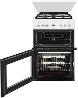 Beko EDG507W 50cm Double Oven Gas Cooker with Gas Hob, White (Pack Of 1)