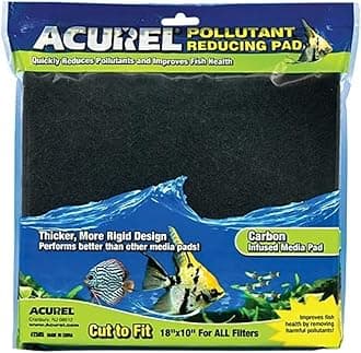 Pollutant Reducing Media Pad, Aquarium and Pond Filter Accessory, 10-Inch by 18-Inch