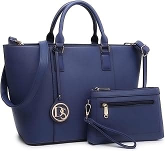 Dasein Women Satchel Purse Handbag Shoulder Bag Work Tote Bag with Matching Clutch