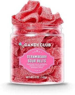 Strawberry Sour Belts, Fruit Gummy Candies - 5oz