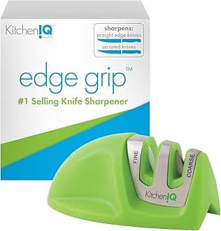 KitchenIQ 50881 Edge Grip 2-Stage Knife Sharpener, Green