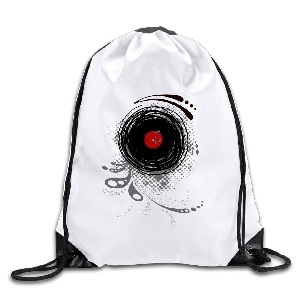 Customized Recordplayer White Fashions Beam Port Backpack Shoulder Bag Drawstring Backpack