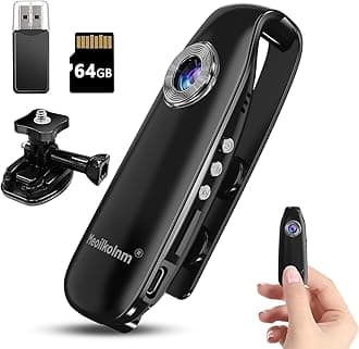 - Meoilkolnm Mini Body Camera with Audio and Video Recording 1080P 64GB Motion Detection Video Recorder Wearable POV Camcorder with Magnetic Pocket Portable DV for Cycling,Pets,Walking,Travaling