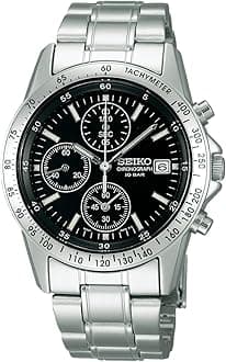 [Seiko Watch] Wristwatch Seiko Selection Men's Quartz Chronograph Watch, silver/black, 1 piece, Bracelet Type