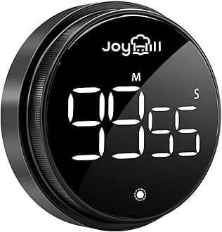JOYHILL Revolutionary Digital Kitchen Timer: Large LED Display, 3 Volume Levels, Magnetic & Portable - Ideal for Cooking, Teaching, Fitness, & More!(Black)