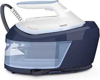Versuni Philips PerfectCare 6000 Series Steam Generator - 2400W, 500g Steam Boost, 6.5 Bar Pressure, OptimalTEMP Technology, 1.8L Tank, White/Blue (PSG6026/20)