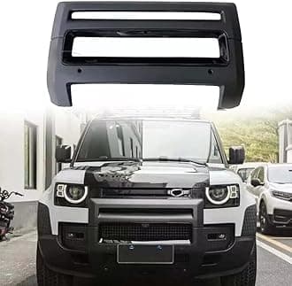 Matte Black Front Bumper Guard A Frame Protection Nudge bar Upper Grille Grill Lip Chin Canards Bumper Fits For Land Rover Defender 110 2020 2021 2022 2023 2024 2025