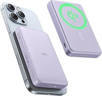 ESR for MagSafe Power Bank, Ultra-Compact 10,000mAh MagSafe Portable Charger, Qi2 Certified 15W Ultra-Fast Battery Pack, 27W USB-C MagSlim Charger with Cable for iPhone 17/16/15/14/13/12, Lavender