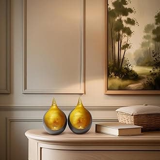 Decozen Tea Lights Votive Candle Holders Set of 12 Handcrafted Metal Home Decor for Console Table Centerpiece Dining Living Room Bedroom Office Farmhouse Events Wedding Decorations - Gold Leaf Color