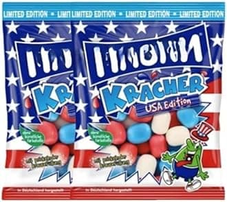 Kracher Candies Sherbert, Wild Berries, Cola and Black Red Gold 2 pack German Hard Candy (USA)