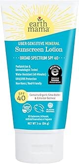 Kids - Spf 40: Earth Mama Kids Uber-Sensitive Mineral Sunscreen Lotion, Spf 40, 3-Ounce