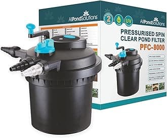 Pressurised Koi Fish Pond Filter with UV Steriliser Light All in one - Ponds Up to 8000 litres - PFC-8000