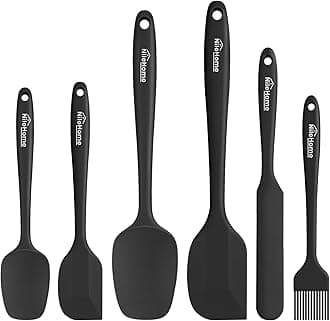NileHome Silicone Spatula Set 6 Pieces Food Grade Kitchen Utensils with Silicone Brush Heat Resistant BPA-free Rubber Spatula for Scraping, Baking, Cooking, Mixing
